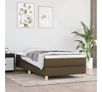 SKTQYQO Tour de lit à ressorts avec matelas marron foncé lit multifonctionnel structure de lit d'hôtel adapté pour hôtel et études 80 x 200 cm Tissu