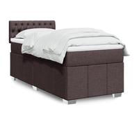 SKTQYQO Tour de lit à ressorts avec matelas marron foncé Structure de lit d'hôtel Lit multifonction adapté pour hôtel et études 80 x 200 cm Tissu