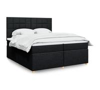 SKTQYQO Tour de lit à ressorts avec matelas noir, lit multifonction, lit multifonction, adapté pour hôtel et études, 200 x 200 cm, en tissu