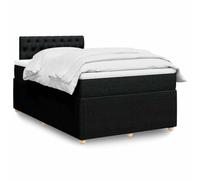 SKTQYQO Tour de lit à ressorts avec matelas noir, lit multifonction, structure de lit d'hôtel, convient pour les hôtels et les studios 120 x 190 cm en tissu