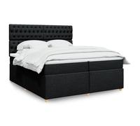 SKTQYQO Tour de lit à ressorts avec matelas noir, lit multifonction, structure de lit pour chambres, convient pour les hôtels et les studios 200 x 200 cm en tissu