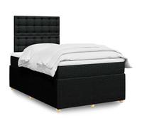SKTQYQO Tour de lit à ressorts avec matelas noir, structure de lit d'hôtel, lit multifonction adapté pour hôtel et studios 120 x 190 cm en tissu