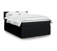 SKTQYQO Tour de lit à ressorts avec matelas noir, structure de lit multi-usages Structure de lit pour hôtel Convient pour les hôtels et les studios 140 x 190 cm en tissu