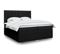 SKTQYQO Tour de lit à ressorts avec matelas noir, structure de lit polyvalente, structure de lit d'hôtel, convient pour les hôtels et les studios 200 x 200 cm en tissu