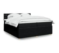 SKTQYQO Tour de lit à ressorts avec matelas noir, structure de lit pour chambres à coucher, lit multifonction, convient pour les hôtels et les études 200 x 200 cm en tissu