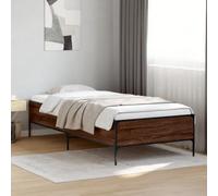 SKTQYQO Tour de lit Chêne Marron Lit Multifonctionnel Structure de lit d'hôtel Convient pour les hôtels et les studios 90 x 190 cm Bois Multicouche et Métal