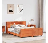 SKTQYQO Tour de lit sans matelas marron cire, structure de lit pour chambres, lit multifonctionnel adapté pour les hôtels et les studios, 150 x 200 cm, bois de pin