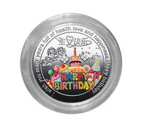SKUDA Joyeux Anniversaire - Pièce d'art en métal - Collection Joyeux Anniversaire, Je Vous Souhaite Nombreuses années Pleines santé, d'amour et Bonheur, pièce commémorative