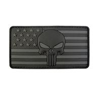 Skull America Flag PVC Patch (Blackout Subdued)