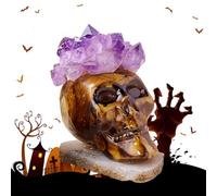 Skull Amethyst - Sculpture réaliste des crânes Humains, décoration de crânes de Pierres précieuses | Fournitures de fête d'halloween, de Squelette Gothique, cicatrisation de, skuull,