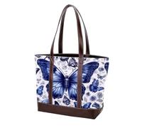 Skull Art Butterfly-812 Sac à main tendance en cuir durable délavé pour femme avec poignée sur le dessus et poches à fermeture éclair, multicolore, 33,8 x 12 x 31 cm
