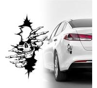 Skull autocollant de voiture, 2 Pcs stickers skull voiture 12 * 18 CM horreur autocollant de voiture 3D skull horreur stickers autocollant autocollant de décoration de voiture d'Halloween