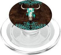Skull Bull Western Cowgirl Cowboy Rural Rustic Vintage Ranch PopSockets PopGrip pour MagSafe