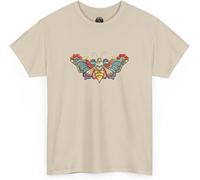 Skull Butterfly Tattoo T-Shirt Retro Ink Art Vintage Inspired Graphic Tee 100% Sustainable Cotton Tee(Large)
