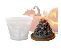 Skull Candle Mold, Halloween Wax Mould, Perfect Centerpiece Size Non Stick 3d Casting Tool Gothic Craft Mold, Haunted House Decoration for Living Room, Kitchen and Table