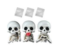 Skull Car Vent Clips Fraineure d'air - Skeleton Halloween Skeleton Halloween Decor, mignon Clips de ventilation de résine Fraiseur d'air Skull pour voyager RV Van Camion Interior Workplace Home