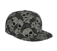 Skull Casquette snapback unisexe à bord plat réglable classique pour Hip Hop et Rock Black, noir, taille unique, Noir , Taille unique