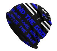 Skull Casquette Soutenez Le Mouvement Bleu Et Réalisez Que Black Lives Matter Confortable Bonnet Beanie Anti-Odeurs Beanie Knit pour Ski Hiver Outdoor