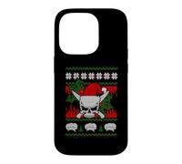 Skull Chef Culinary Gangster Ugly Christmas Santa Hat Xmas Coque pour iPhone 14 Pro