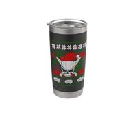 Skull Chef Culinary Gangster Ugly Christmas Santa Hat Xmas Gobelet isotherme en acier inoxydable double paroi