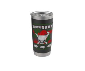 Skull Chef Culinary Gangster Ugly Christmas Santa Hat Xmas Gobelet isotherme en acier inoxydable double paroi