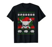 Skull Chef Culinary Gangster Ugly Christmas Santa Hat Xmas T-Shirt