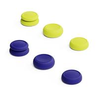Skull & Co. Ensemble de Poignées de Pouce, Capuchon de Joystick, Capuchon de Stick Analogique pour Manette de Joy-Con de Nintendo Switch et Switch OLED - Bleu+Jaune néon, 3 Paires (6 Pièces)