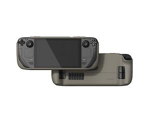 Skull & Co. GripCase SD pour Steam Deck et OLED: Coque Protectrice Douce avec Textures Anti-Dérapantes et Support, Absorption des Chocs et Anti-rayures - Gris Coyote