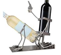Skull co-ke and Wine Bottle Stand - 2 In1 Funny Metal Metal Skull Skull Skeleton Bar Decor pour Whisky, Steampunk Style Beverage Stand pour La Maison, La Cuisine Ou l'homme Cave Gift