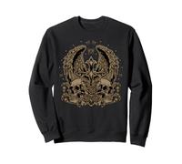 Skull Cross Wings Goth Alt Grunge Halloween Gothic Emo Y2K Sweatshirt
