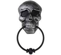 Skull Door Knocker Light Up Gothic Skull Halloween Decorative Door Knocker avec une astuce sonore ou un épreuve de traitement pour les décorations d'Halloween, ne pas inclure la batterie