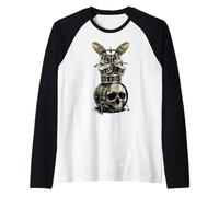 Skull Drum Set Rock Drummer Heavy Metal Music Manche Raglan