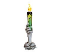 Skull Hand Candle Holder, Skull Head Base, Spooky Skull Electronic Candle, LED Halloween Pathway Lights, Suitable for Garden, Lawn, Patio, Sidewalk, Fence and Halloween Outdoor Decoration