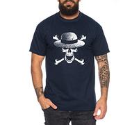 Skull Hat Zoro One Manga T-Shirt Luffy pour Homme Anime Piece, Farbe2:Bleu foncé, Größe2:XX-Large