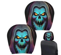 Skull Headrest Covers - 2 Pack Halloween Car Decor | Universal Fit