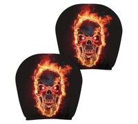 Skull Headrest Covers - 2 Pack, Universal | Halloween, Gothic, Washable