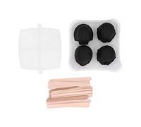 Skull Ice Cube Tray | Food Grade Silicone for/Cocktails/Party | Easy Release Homemade Ice Cream & Chocolate Tray | 4 Cavities with Lid & Sticks