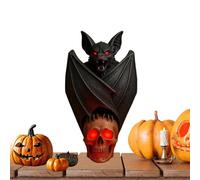 Skull Lights - Halloween Bat Skull Night Light | Human Skulls Bat Night Light | Lantern Gothic Spooky Lamp For Festival Display Table Desk Activities Party Festival Gathering And Home Use