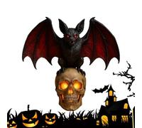 Skull Lights - Halloween Bat Skull Night Light | Human Skulls Bat Night Light | Lantern Gothic Spooky Lamp For Festival Display Table Desk Activities Party Festival Gathering And Home Use