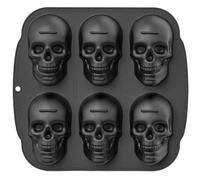 Skull Moule 6 Grille Smile Face Silicone DIY Easy Release Halloween Moules lavables réutilisables pour le savon au chocolat à gâteau