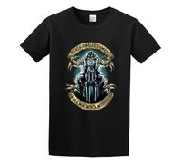 Skull Never Underestimate an Old Man with A Motorcycle Hip Hop Street Unisex 100% Cotton T-Shirts Black M