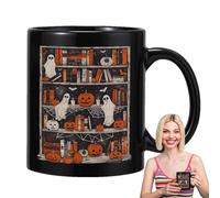 Skull Pumpkin Cup - Ghost Holiday Mug, Spooky Drinkware Piece, Taria En Céramique | Des Illustrations Détaillées De Texture Osseuse, Des Céramiques Moulées Se Construisent Parfaites Po