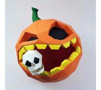 Skull pumpkin Paper Model Halloween Day Home Room Decor DIY Papercraft Low Poly 3D Origami Spoof Party Ornament Handmade Toys