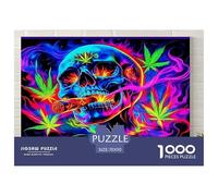 Skull Puzzles 1000 Pièces pour Adultes Et Enfants Halloween Jeu De Création Et Logique pour Enfants 1000 Pieces Activité Relaxante Cadeau pour Femme, Homme, Couple Et Amie 70x50cm/1000pcs