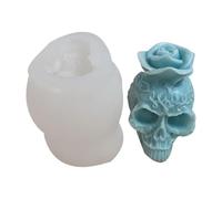 Skull Rose 3D Silicone Mold Food Safe Halloween Casting