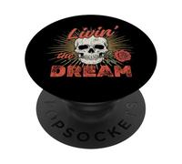 Skull Rose VIT Son rêve PopSockets PopGrip Adhésif