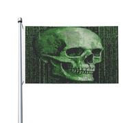 Skull Secret Drapeau double face 0,9 x 1,5 m - Bannière robuste d'extérieur et de jardin, parfaite pour chambre à coucher et jardin