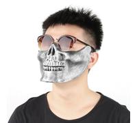 Skull Skeleton Airsoft Game Hunting Biker Half Face Protect Gear Masque Guard Argenté