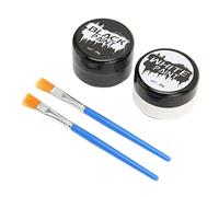 Skull Skeleton Face Body Paint Kit pour Cosplay Halloween - Paint de Maquillage de Visage Blanc Noir pour Effets Artistiques - Sûr, Facile à Appliquer et à Retirer