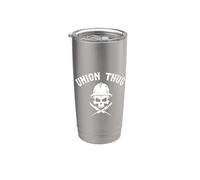Skull Skilled Labor Day Linemans Electrician Pro Union Thug Gobelet isotherme en acier inoxydable double paroi